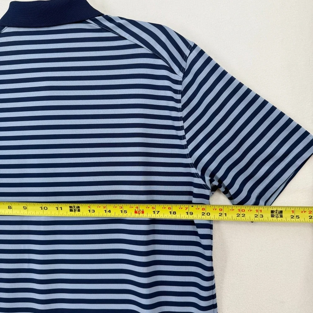 Nike Golf Men's Dri-FIT Striped Polo‎ Shirt M Navy Blue 891239-492 Swoosh Logo
